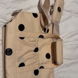 Calpak Beige and Black Polka Dot Lunch Bag